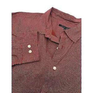 Synrgy‎ Men's LS Cotton Button Front Shirt Red/Cream Polka Dot 4XL